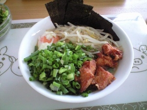 ネギだく、から揚げいりラーメン