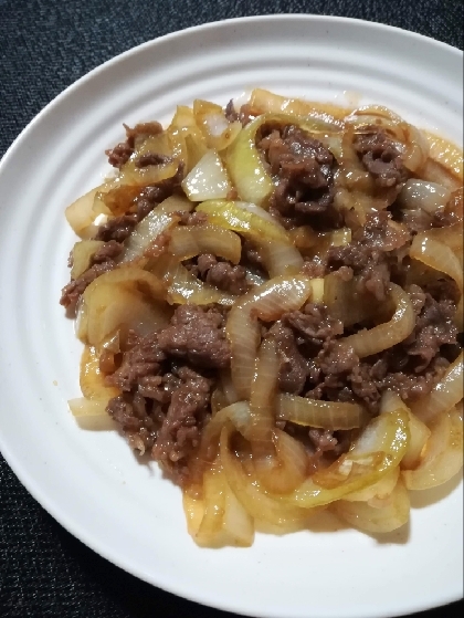 ごはんがススム！牛こまの甘辛炒め　お弁当にも♪