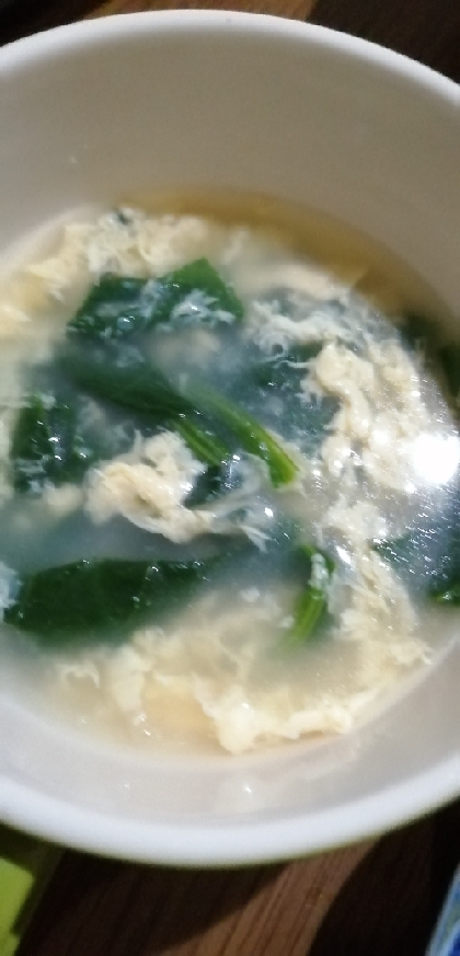 ほうれん草と卵の中華スープ