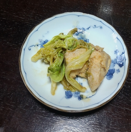 白菜、キャベツ、鶏むね肉の味噌炒め