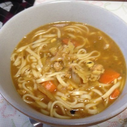 カレーうどんが食べたすぎて、作ったその日にそのままカレーうどんにしました笑  なんという。。。でも、とても美味しかったです！