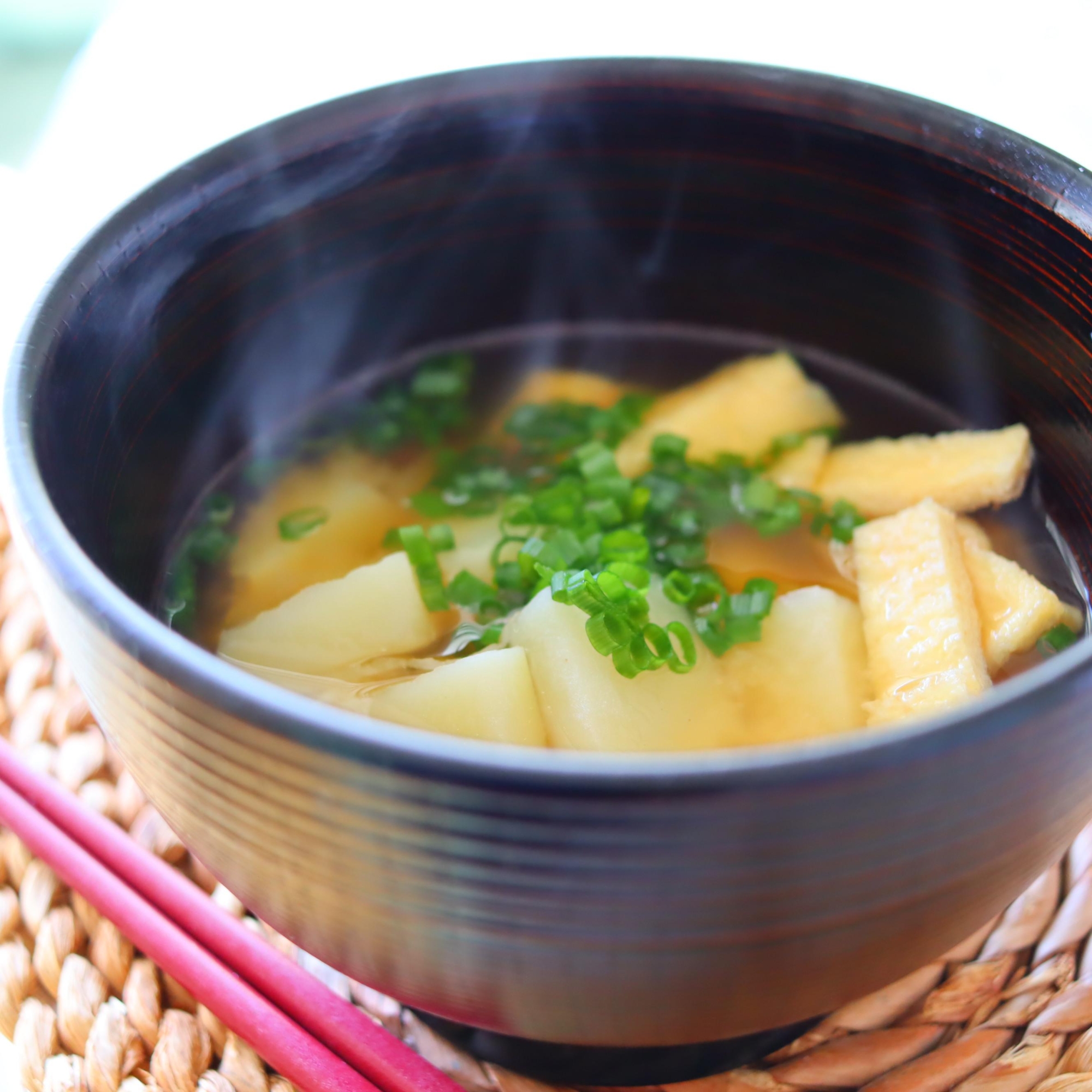 じゃがいも＆油揚げのシンプル味噌汁