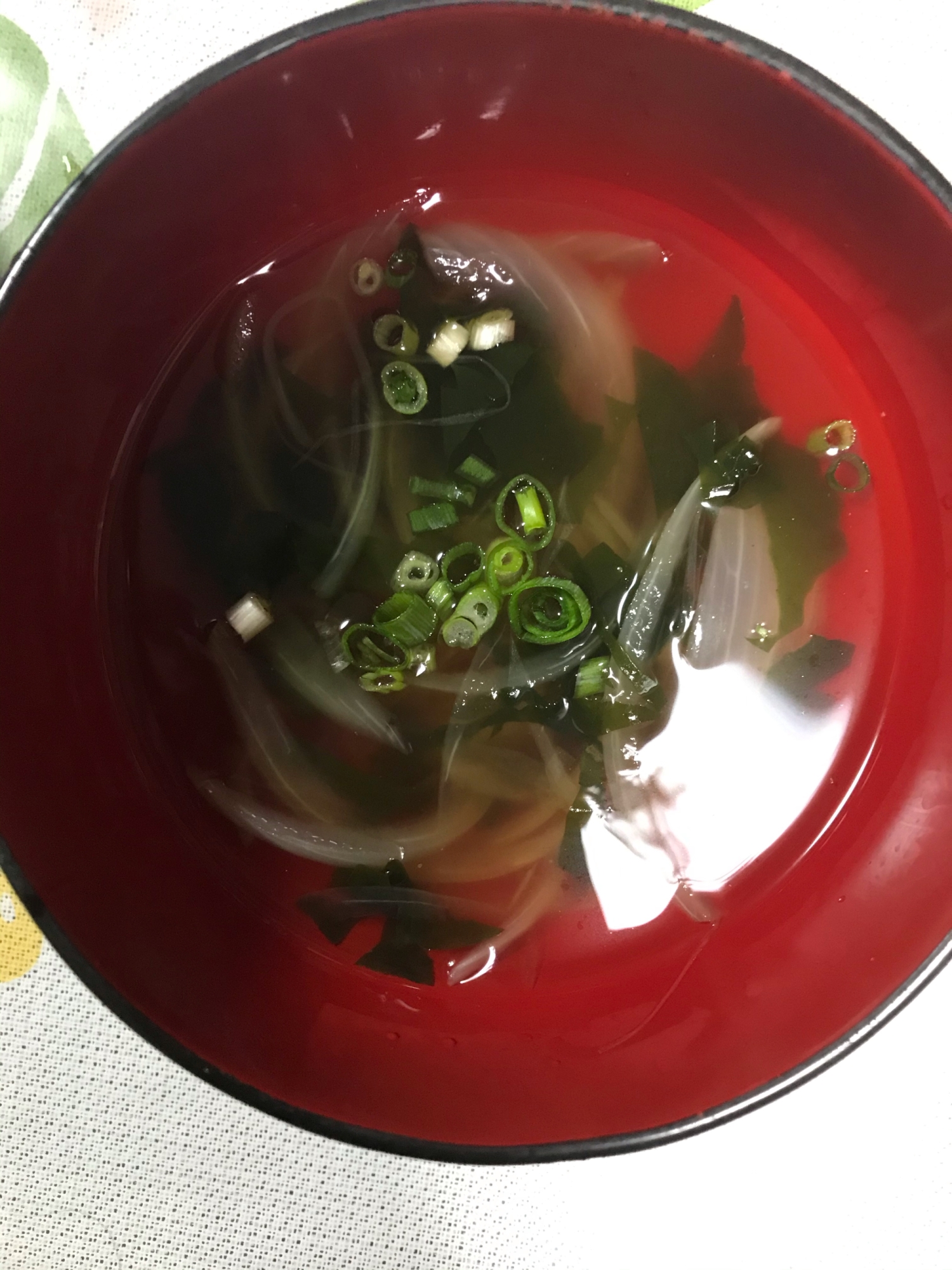 玉ねぎとわかめの中華スープ♥