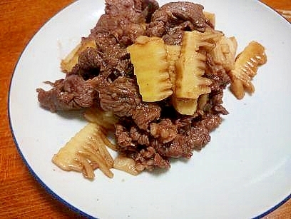 筍と　牛肉の　甘辛炒め