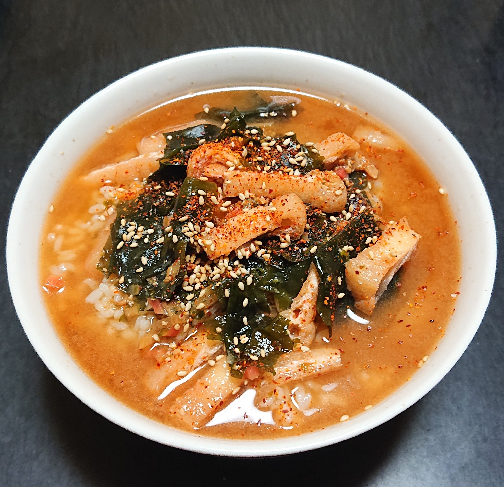 育毛味噌汁かけご飯 特盛