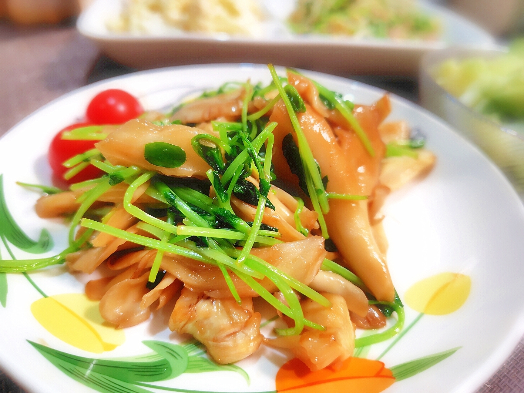 スピード副菜♡まいたけと豆苗のオイスターソース炒め