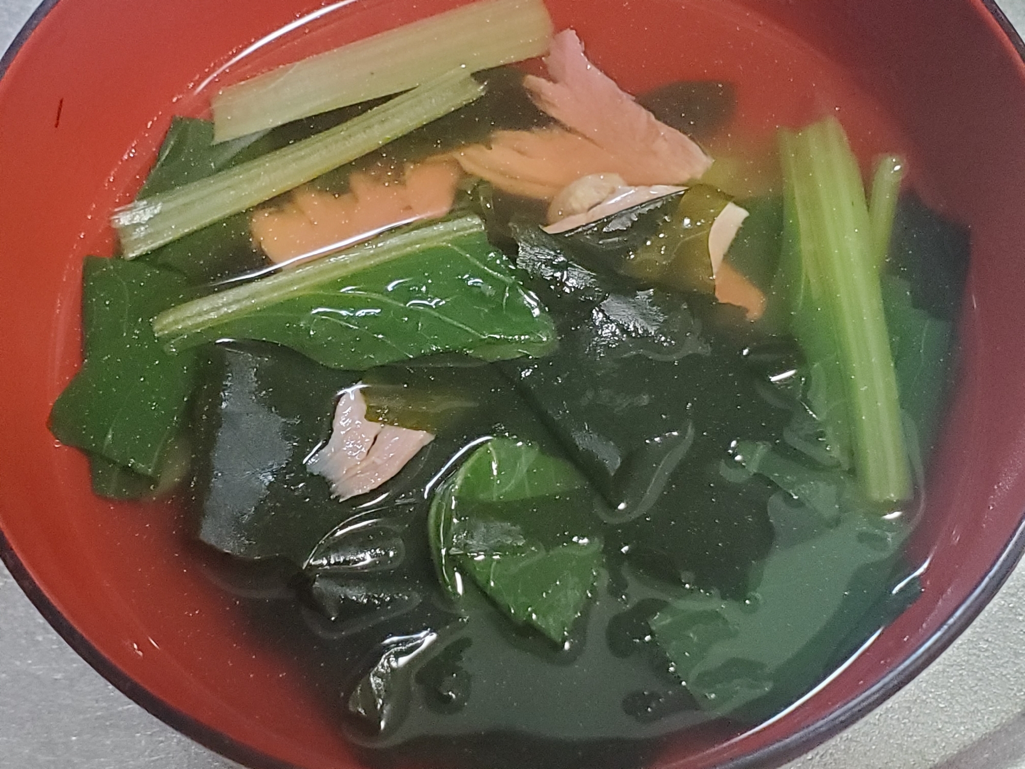 小松菜の醤油スープ
