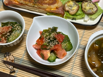 食べやすい キュウリとトマトの酢の物