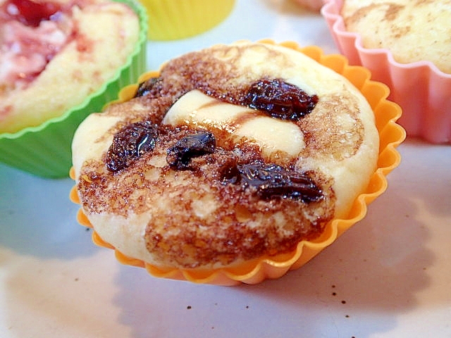 バームロールとレーズンのチョコかけマフィン