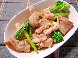 豚肉と小松菜のピリ辛炒め