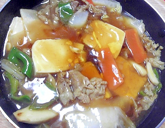 豆腐と牛肉のオイスター中華風煮こみ