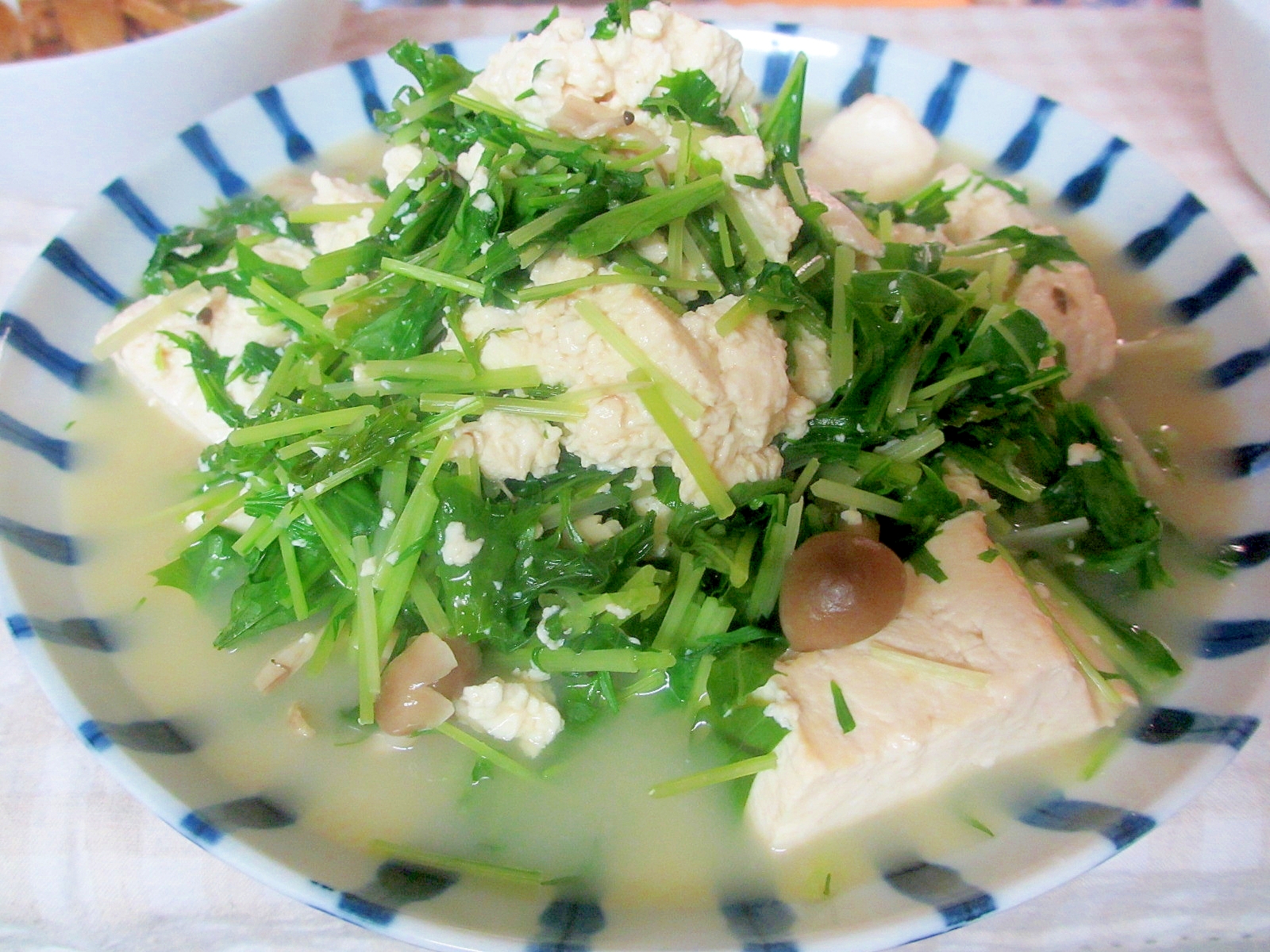 水菜と豆腐のさっと煮