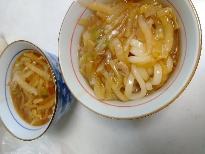 大根と白菜の肉あんかけ鍋うどん