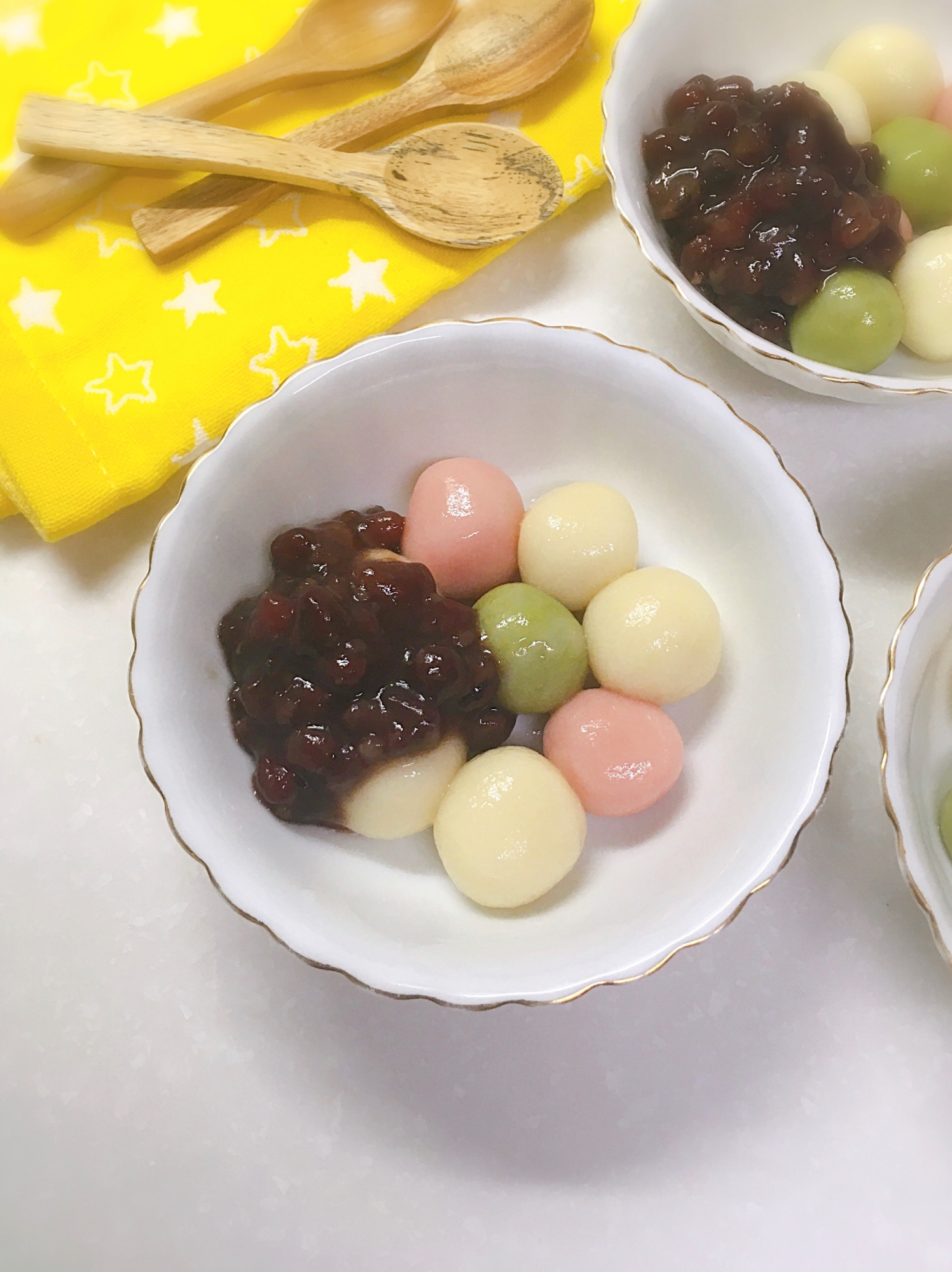 春の彩り♡絹ごし豆腐で作る白玉団子♪