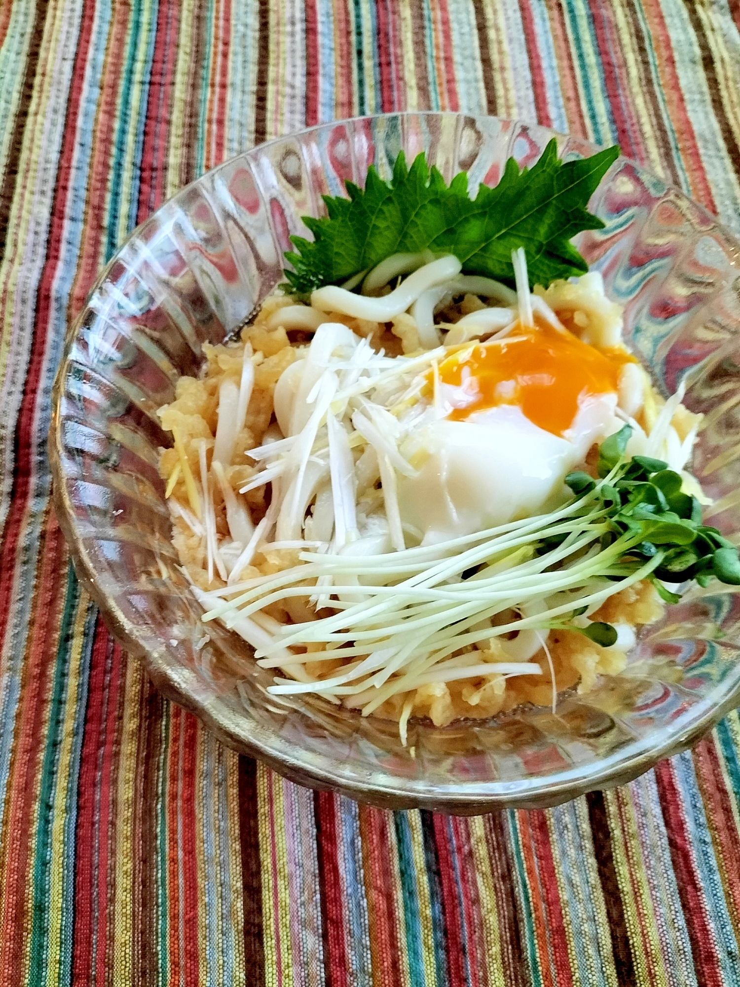 ライムおろしのおんたまたぬき冷やしうどん♪