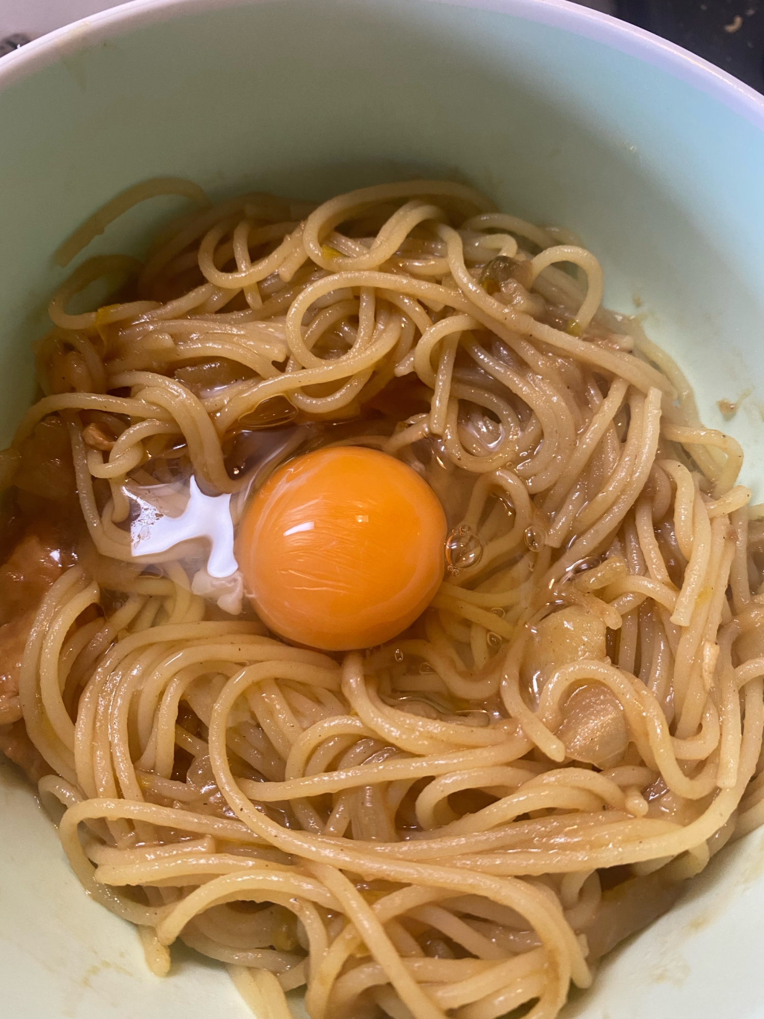 余ったカレーでスパゲッティ