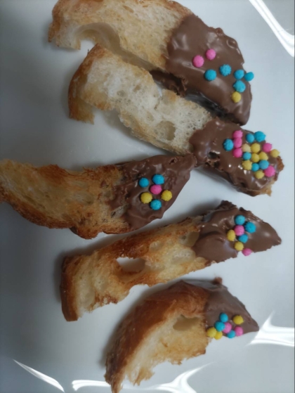 フランスパンでチョコスティック