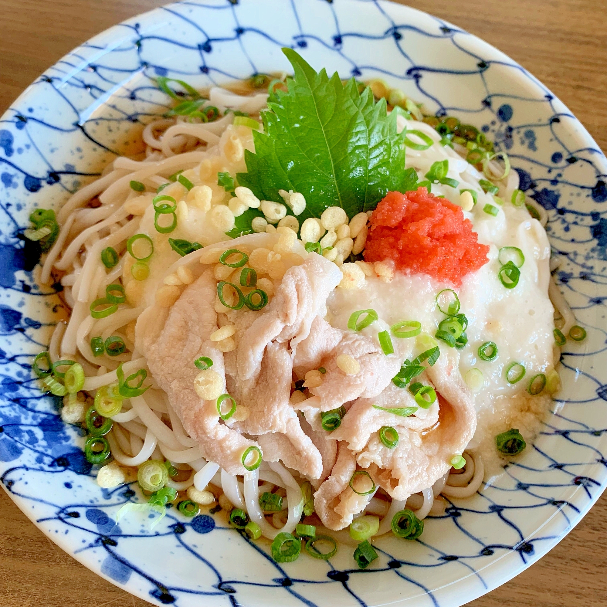 豚しゃぶ明太とろろうどん