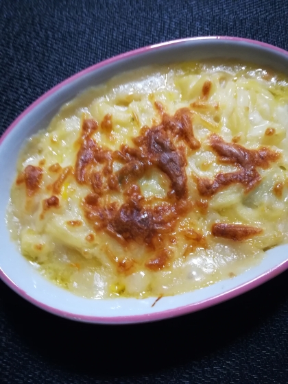 グラタンミックスで♪えびマカロニグラタン