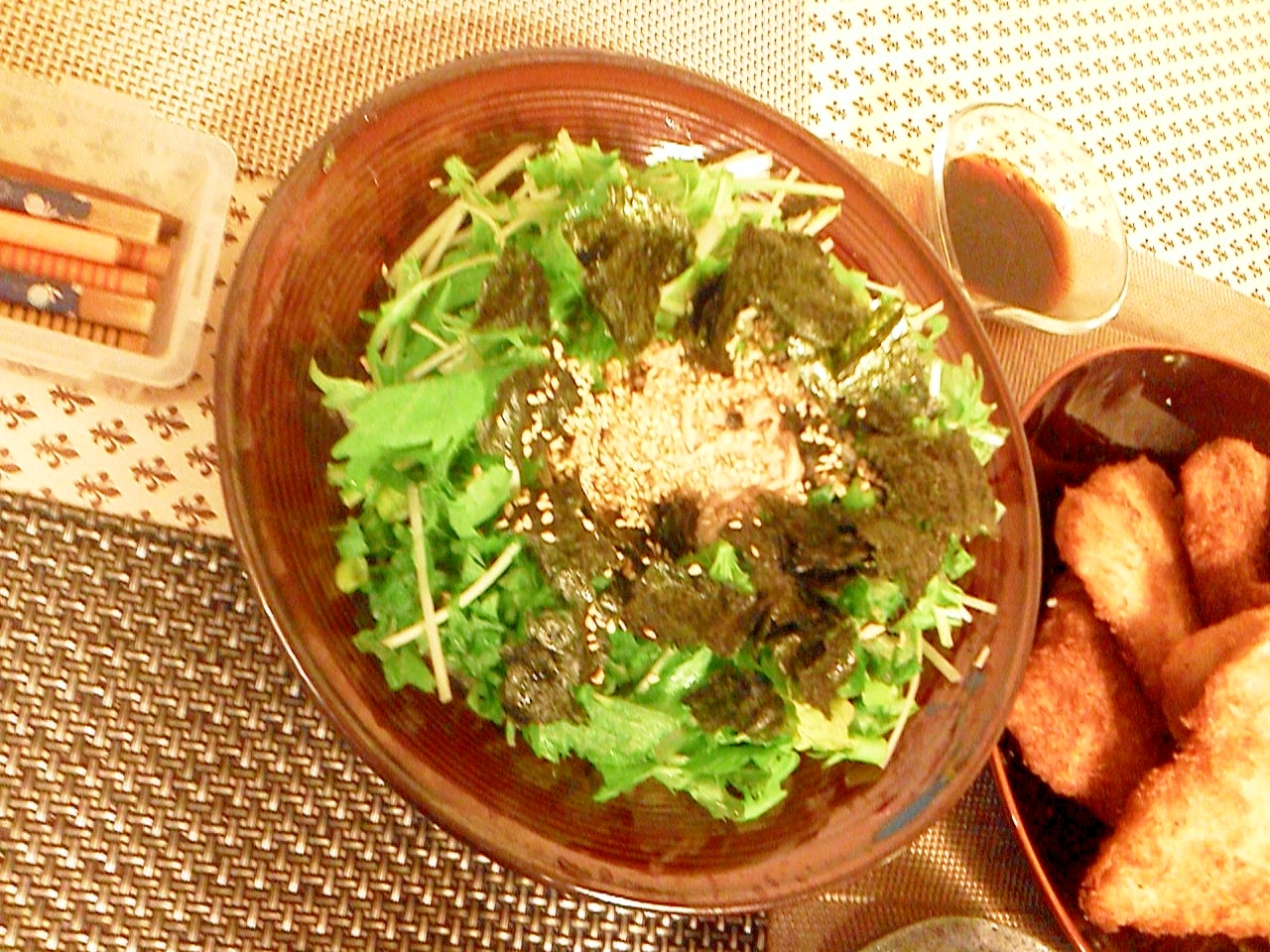  水菜とツナの薬味サラダ