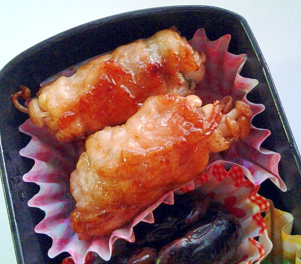 お弁当に♪超簡単美味しい!えのきの豚巻き