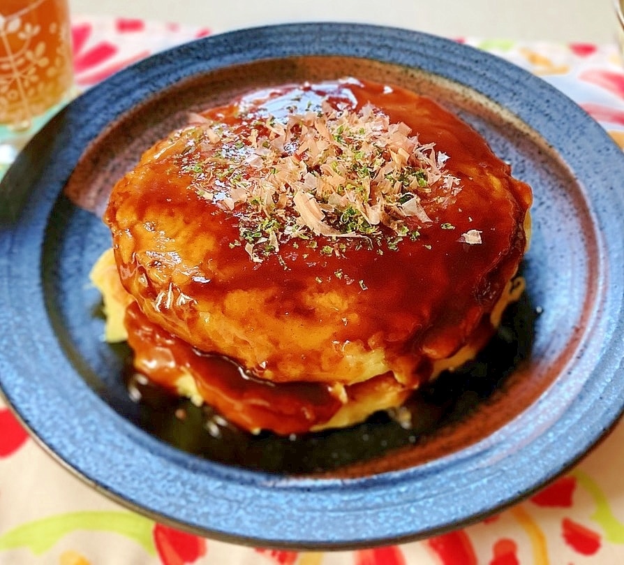 ボリューム満点☆2段重ねのお好み焼き レシピ・作り方 by のん786