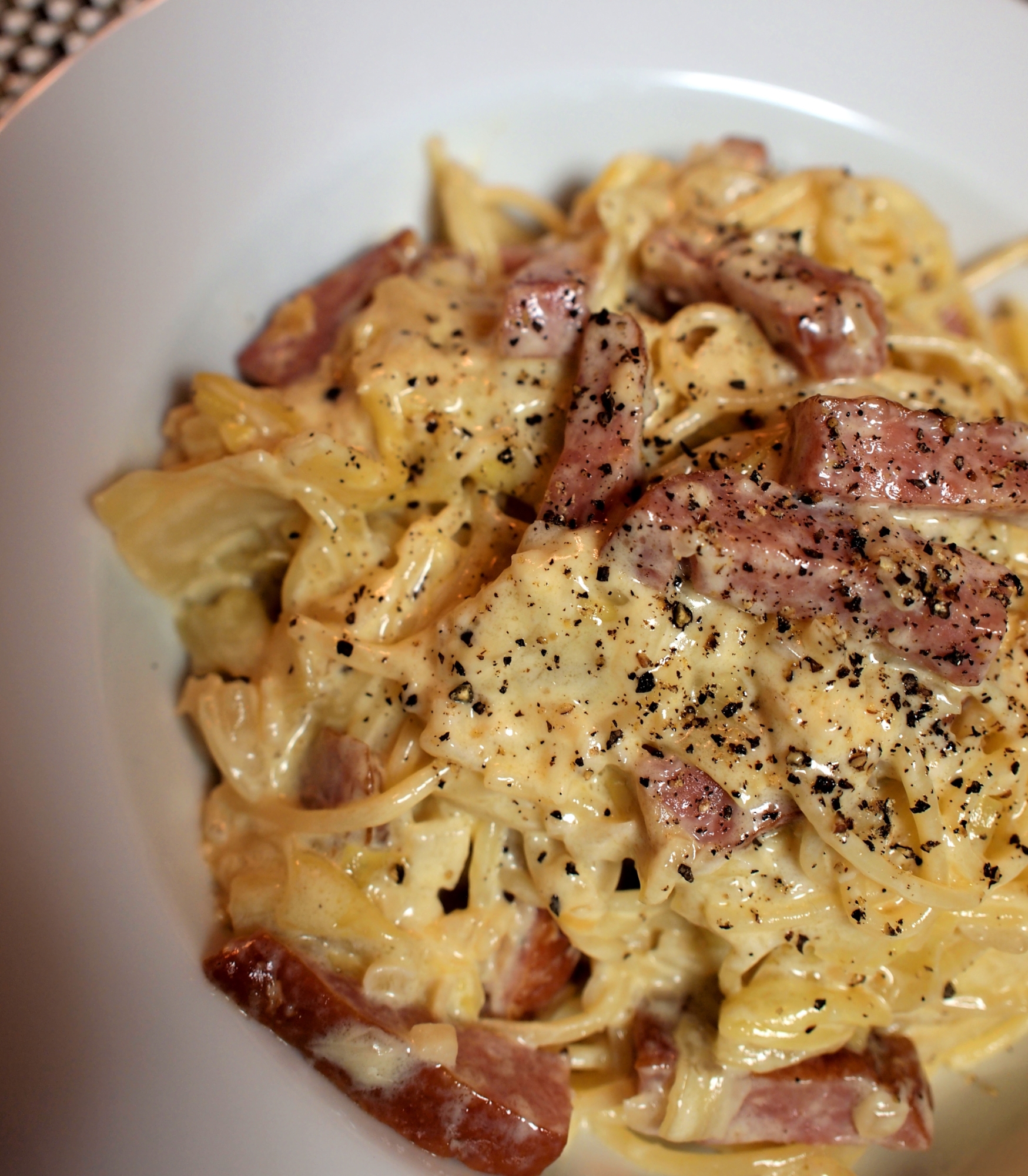 ハムとキャベツのクリームパスタ