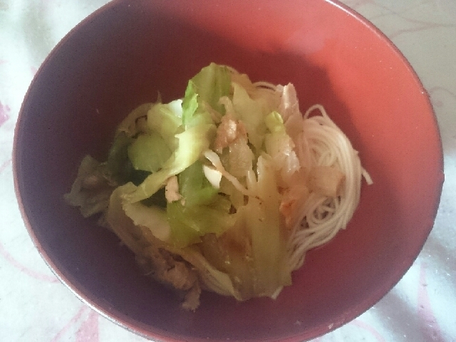 ツナキャベツ炒めの残りでランチそうめん レシピ 作り方 By 結后 楽天レシピ ツナキャベツ炒めの残りでランチそうめん レシピ 作り方 By 結后 楽天レシピ