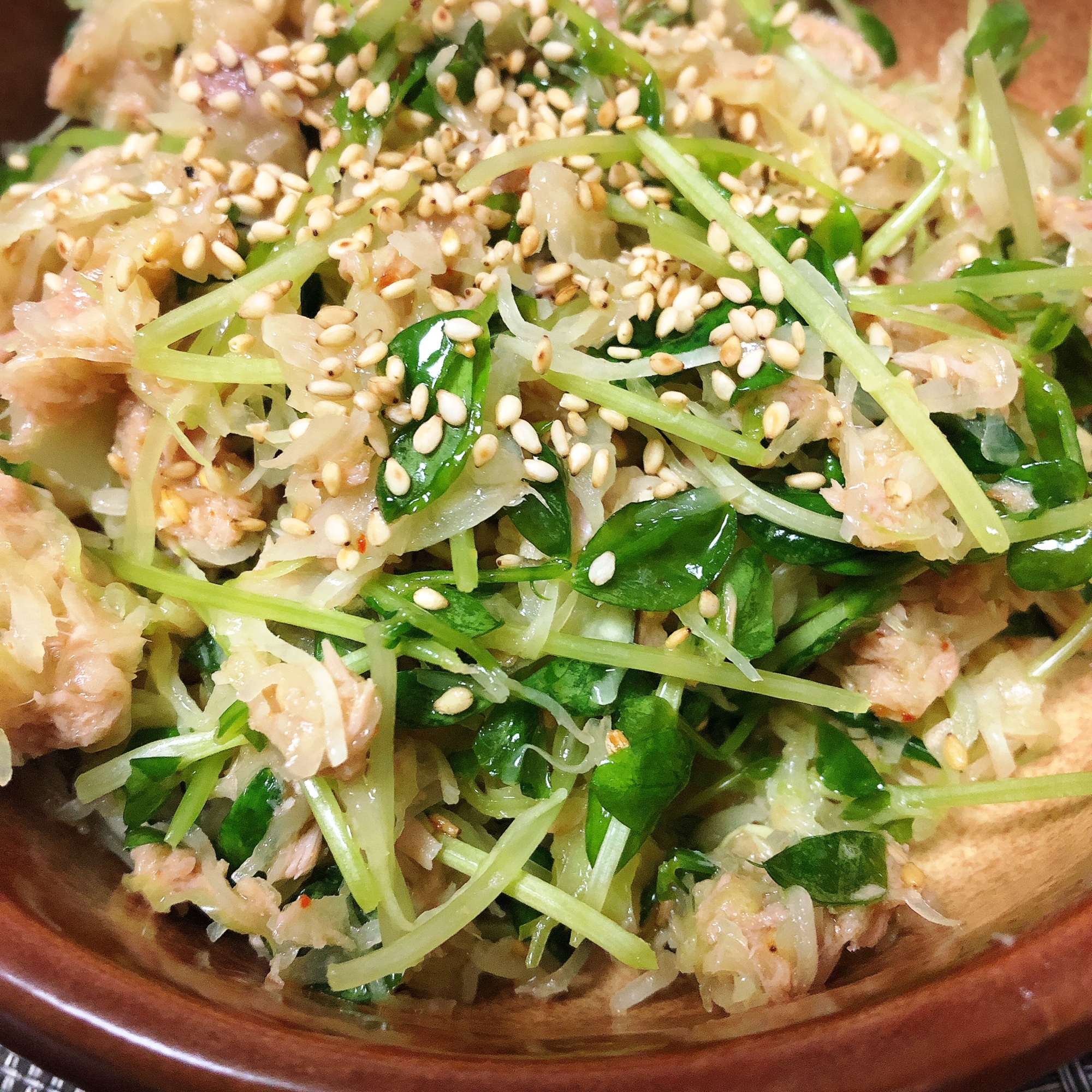 カット野菜と豆苗で無限サラダ レシピ 作り方 By 萌吉 楽天レシピ