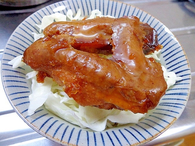 レンチンしてね❤お出かけ前の作り置き用手羽丼