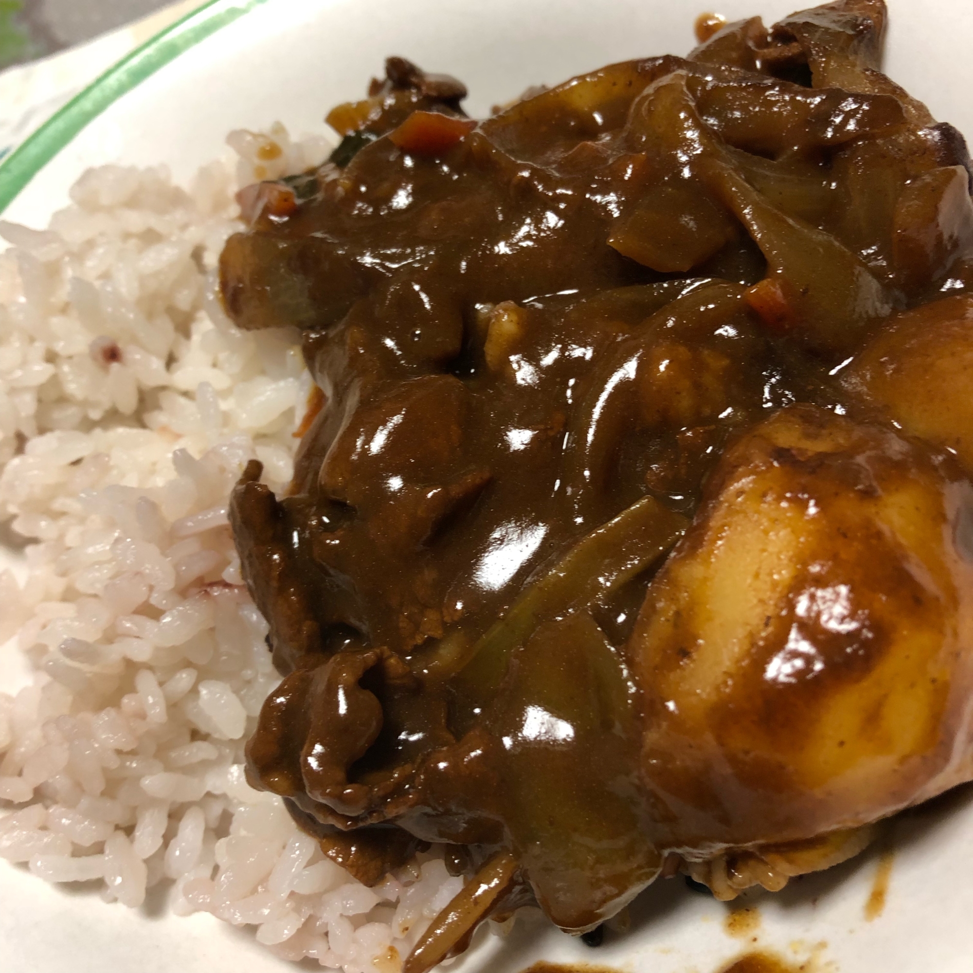 【夕飯】ハヤシライス　じゃがいも入り