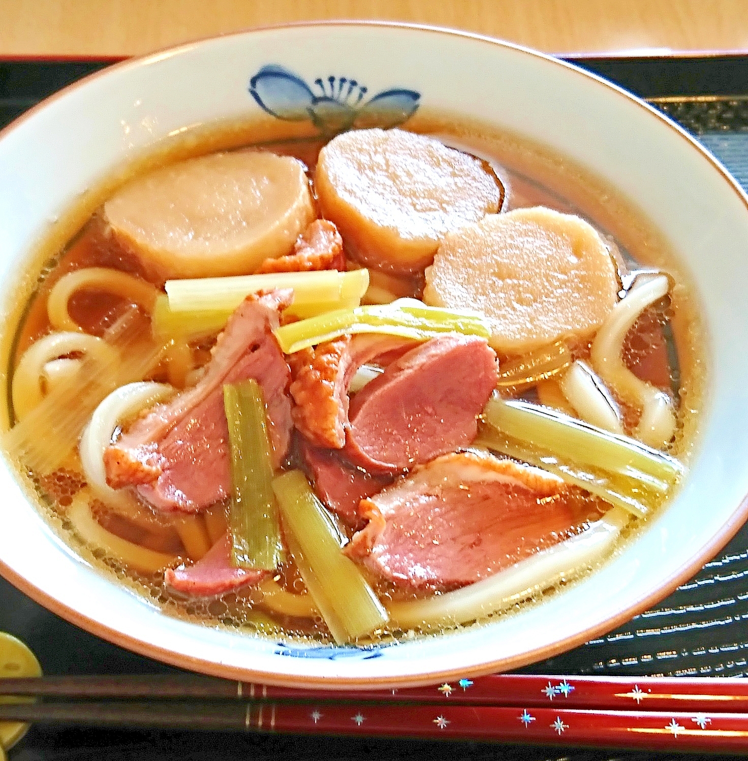 かもねぎとお麩のうどん