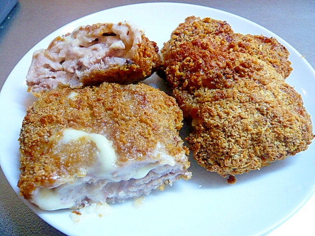 ノンフライヤーで!チーズ入り重ねトンカツ