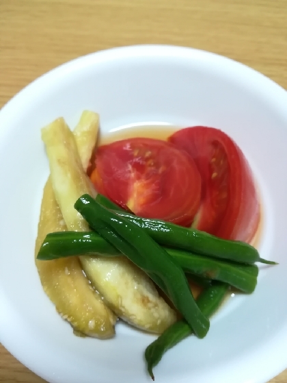 夏にさっぱり優しいお味！オクラとトマトのだし浸し♡