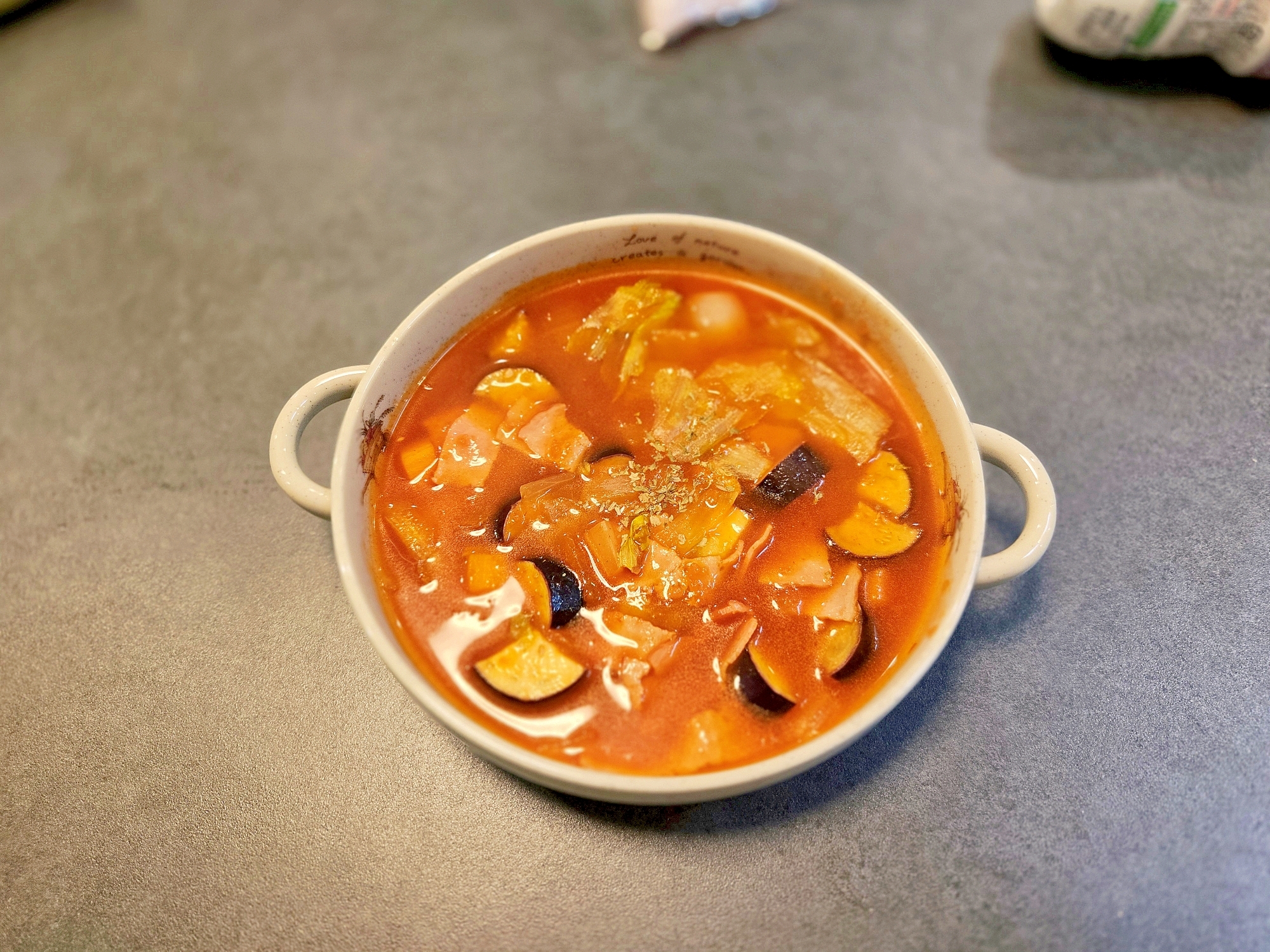 レタスを使ったミネストローネ