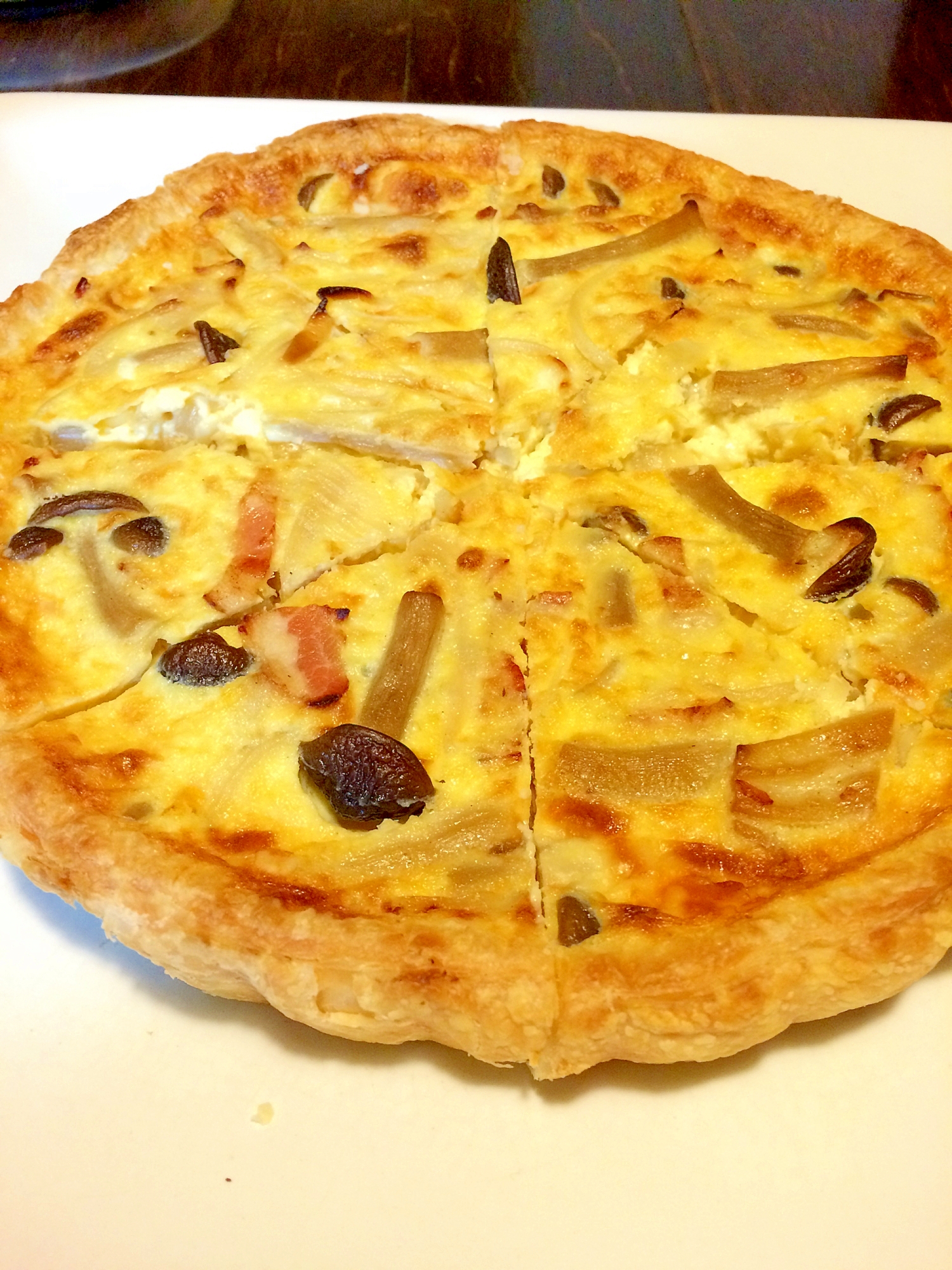 冷凍パイシートで☆しめじと玉ねぎのキッシュ