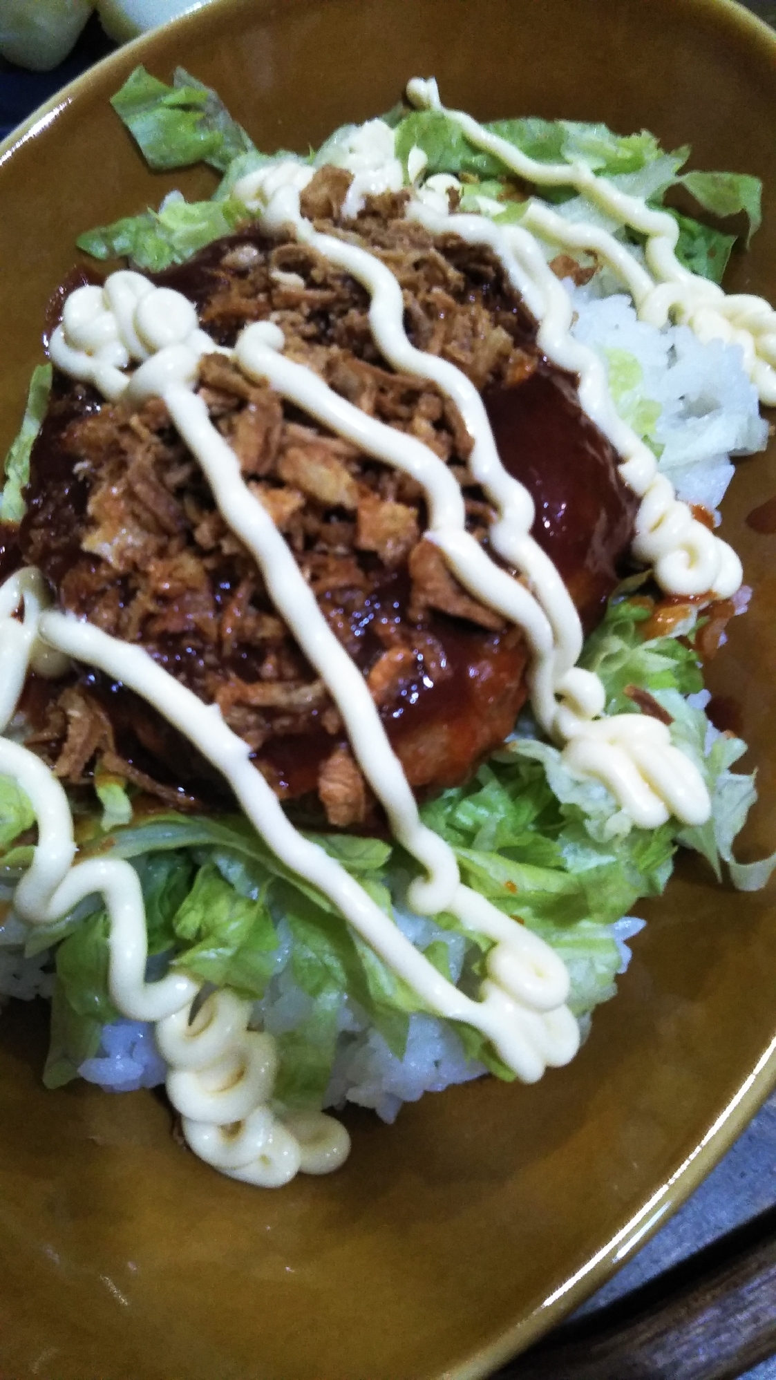 イワシと鶏肉のロコモコ丼(*´ω｀*)