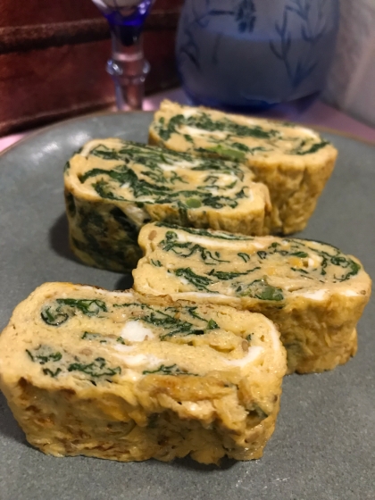 味噌風味♪春菊の卵焼き