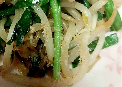 菜の花ともやしのごま油炒め
