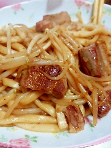 簡単★にんにく入り焼きうどん