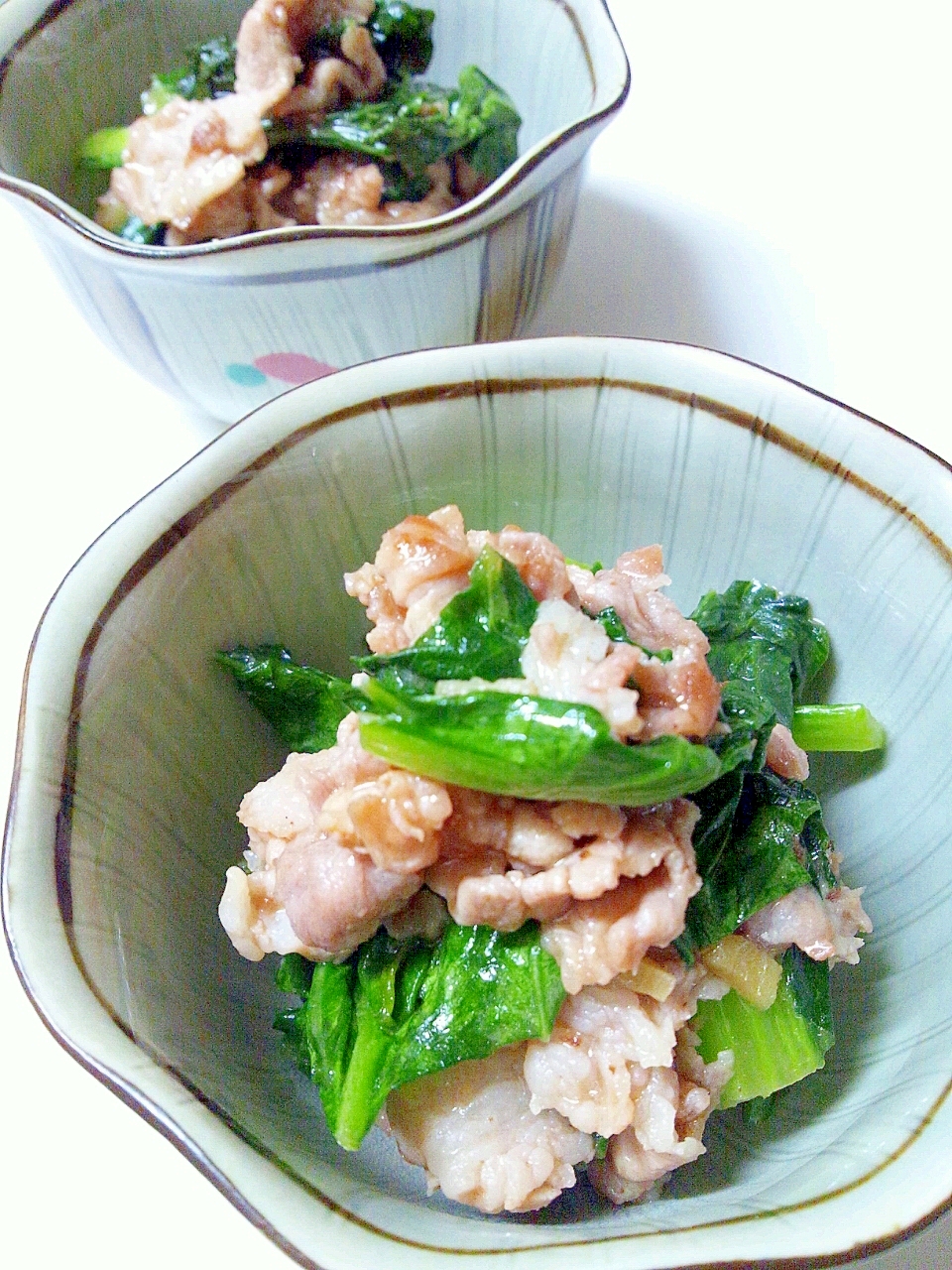 豚と小松菜の生姜炒め