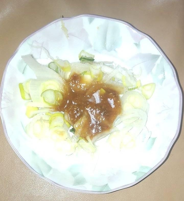 ねぎの味噌かけ