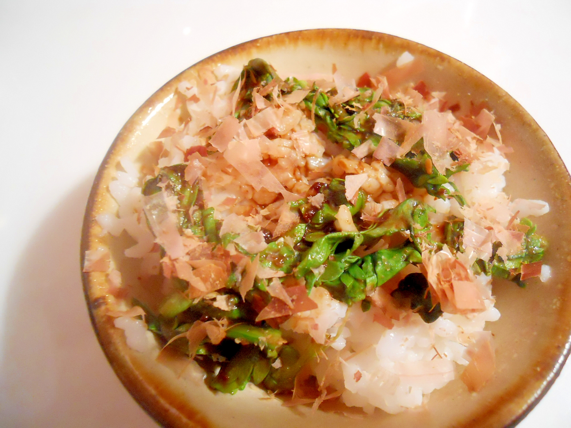 酢味噌と春菊　簡単にミニ丼