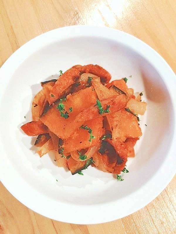 ナポリタン味のかぼちゃ炒め