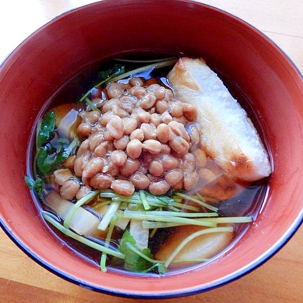 5分!?大味な納豆も❤三つ葉と大根の雑煮(代用可)