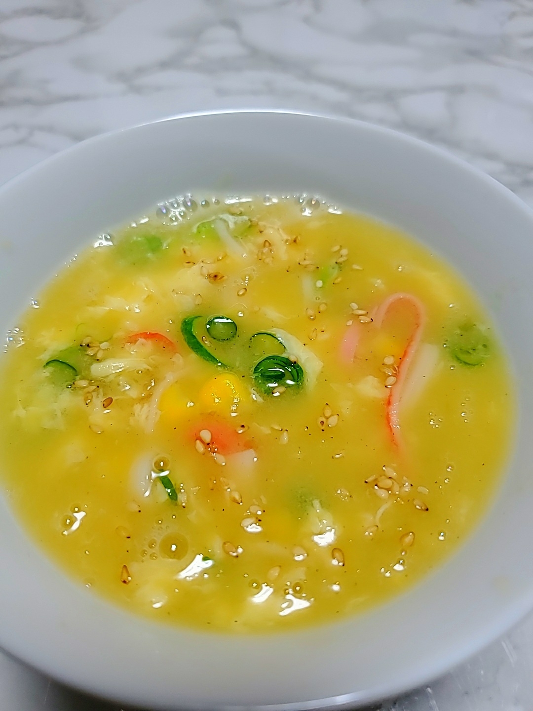 中華風☆カニかまコーンスープ