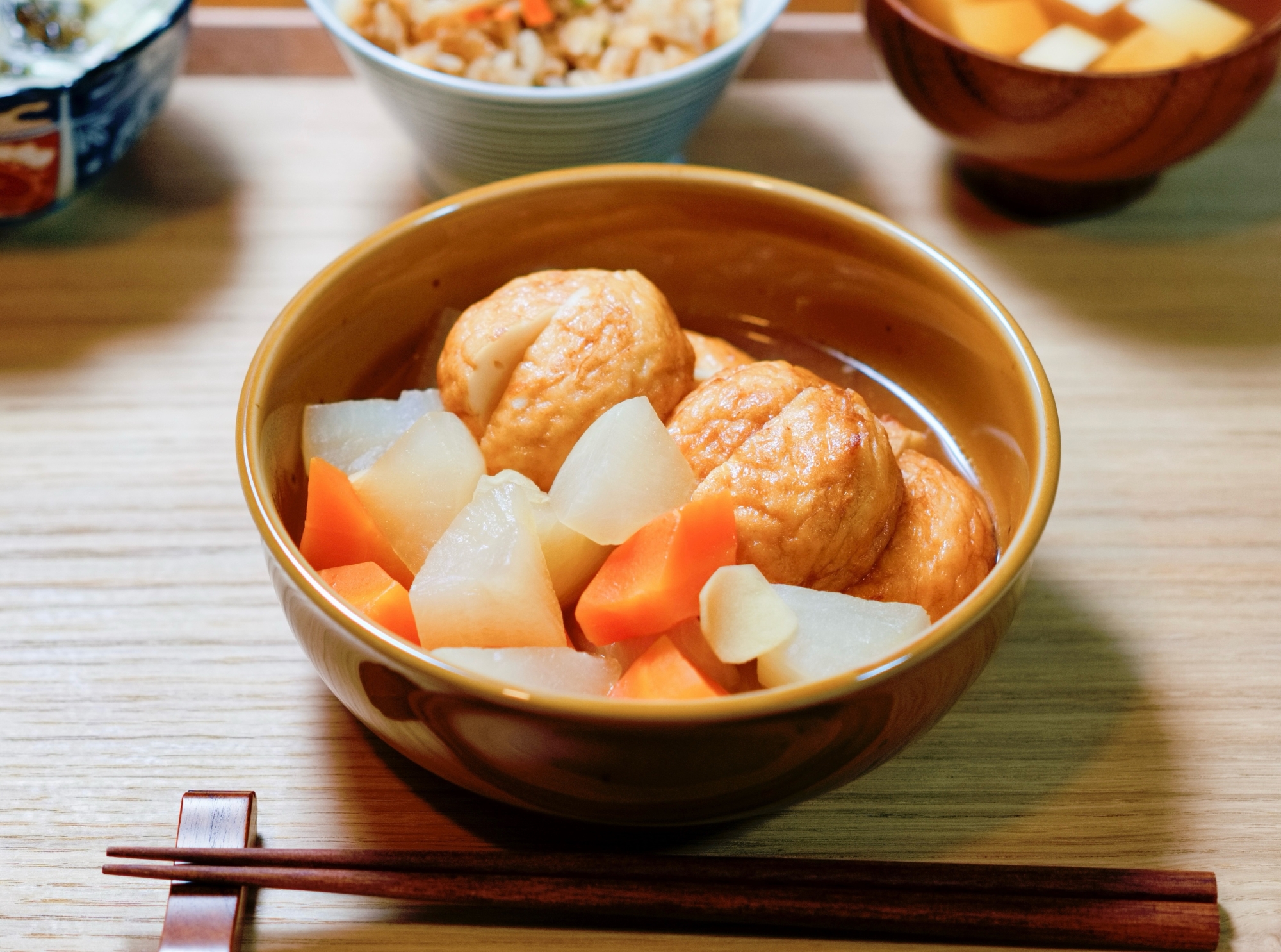 魚河岸あげ、大根、にんじんの煮もの【和食・副菜】