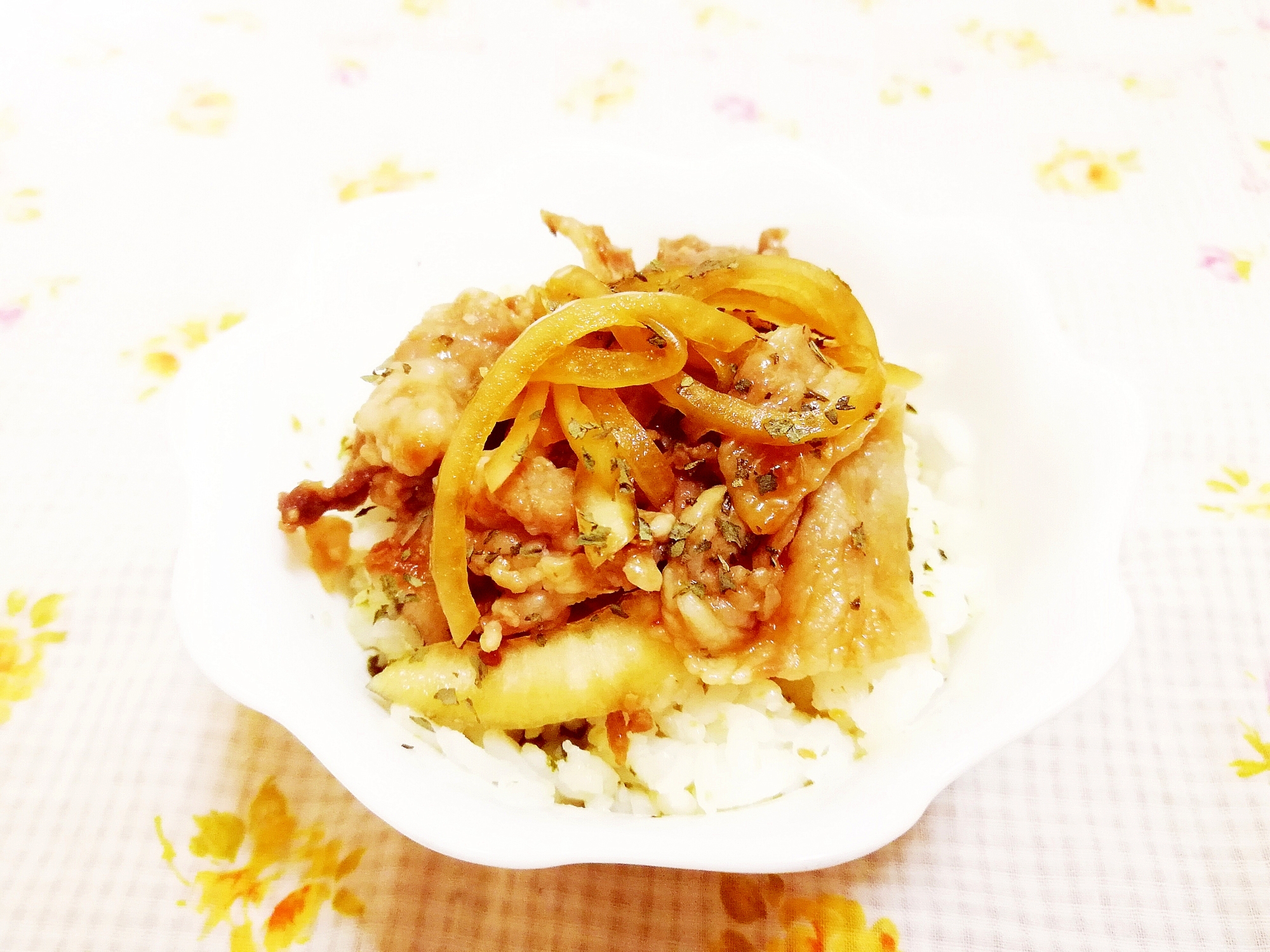 生姜焼きリメイク♪酢玉ねぎで簡単どんぶり