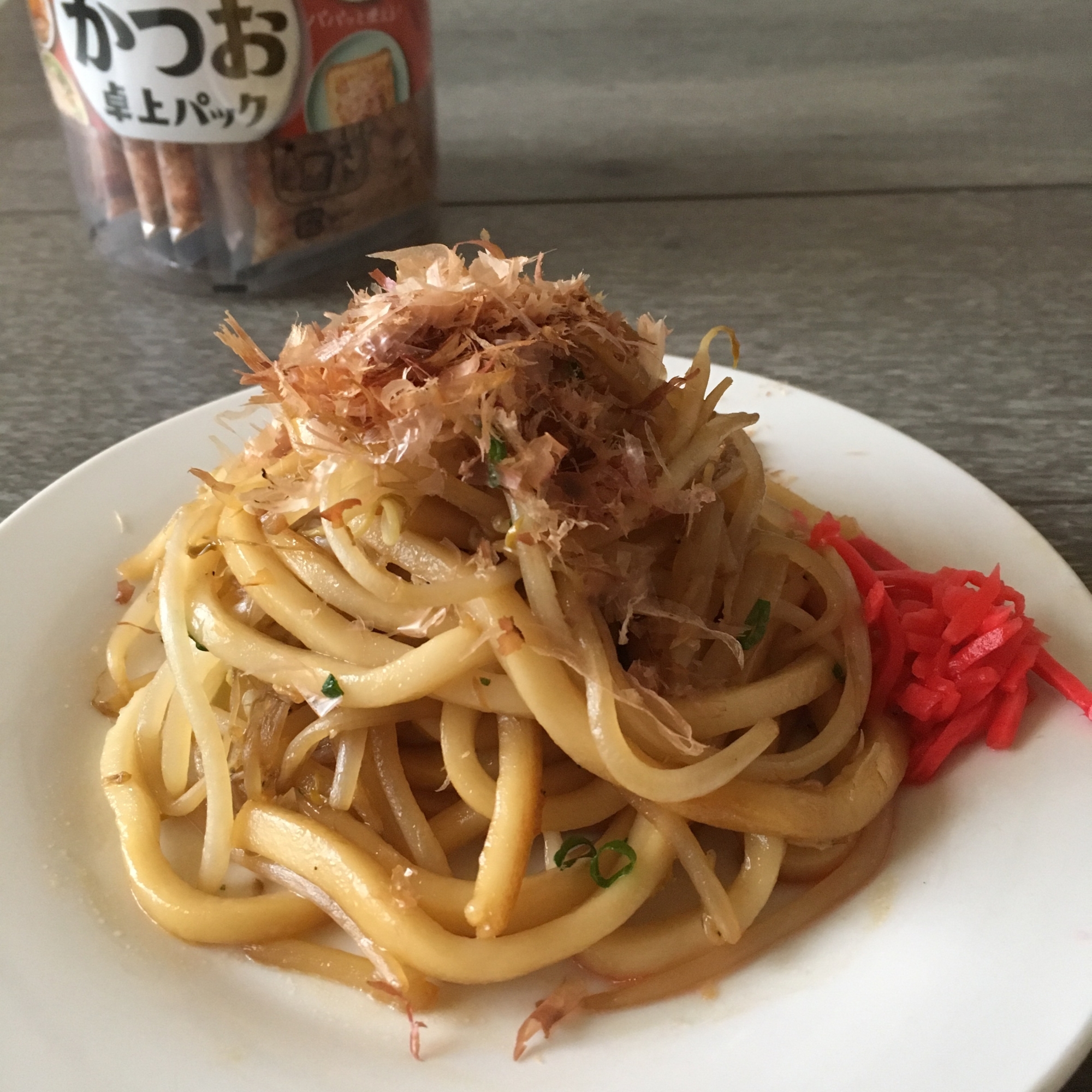 もやしとじゃこde焼うどん♪