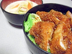 簡単＆野菜たっぷり！焼き肉のたれカツ丼♪